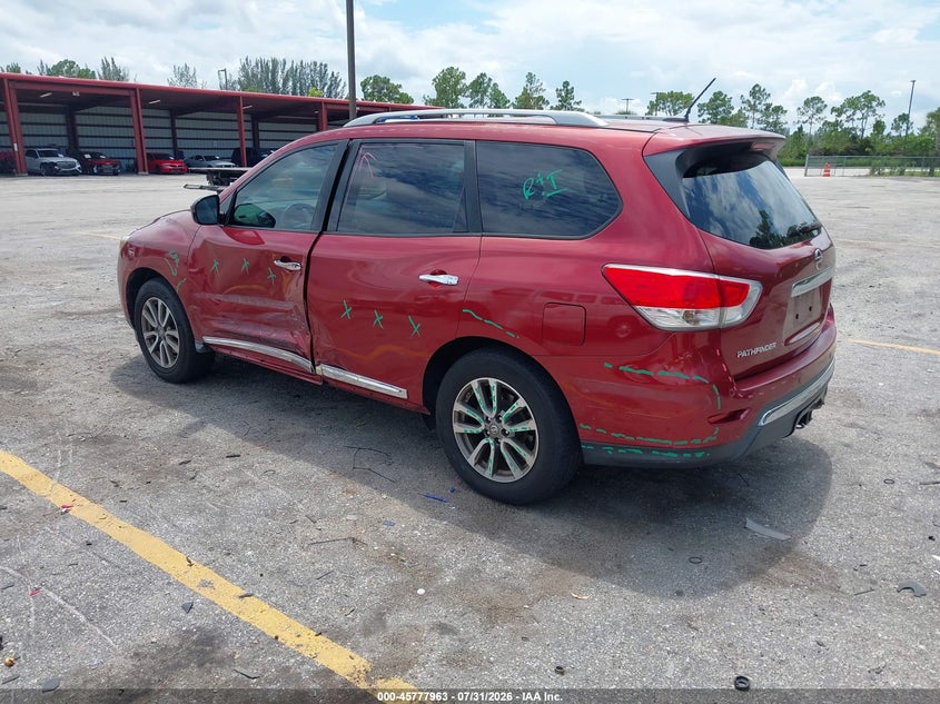 Vin: 5n1ar2mm6ec664906, lot: 46276743, nissan pathfinder platinum/s/sl/sv 20143