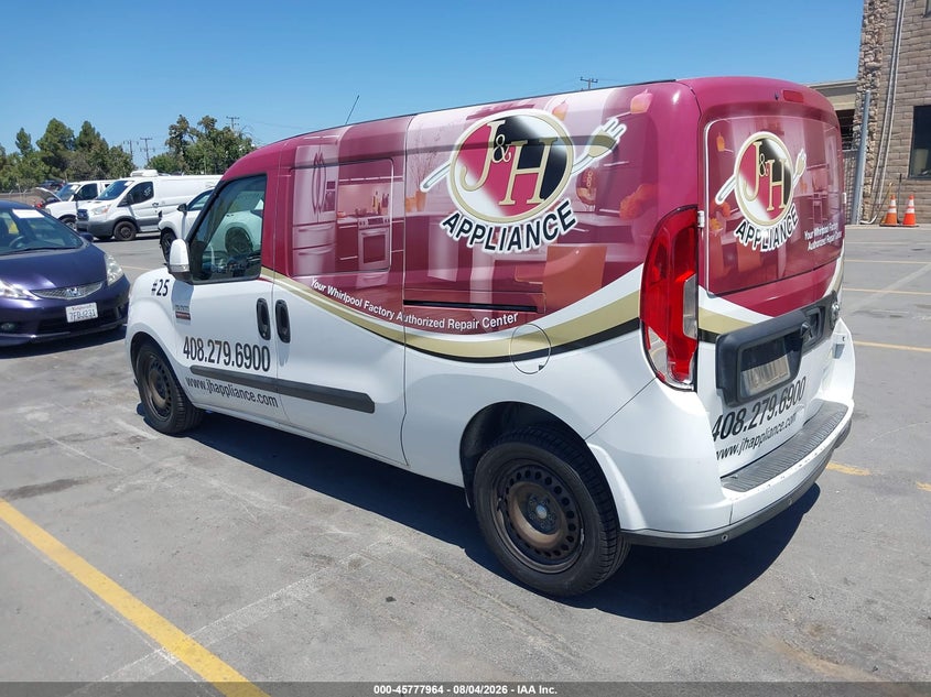 Vin: zfberfbt6g6b63657, lot: 46276744, ram promaster city tradesman slt 20163