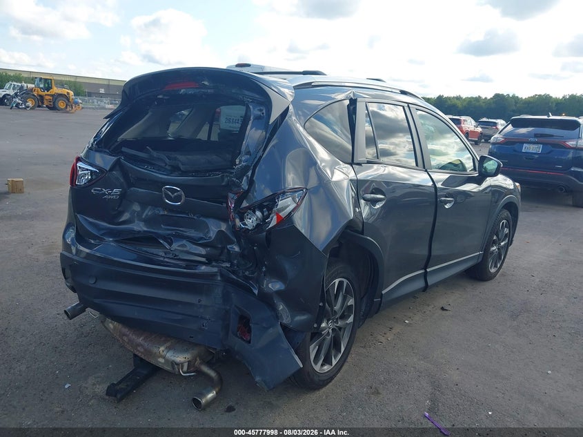 Vin: jm3ke4dy8g0881534, lot: 46276778, mazda cx-5 grand touring 20164