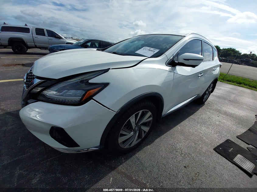 Vin: 5n1az2mjxkn105008, lot: 46276789, nissan murano sl 20192