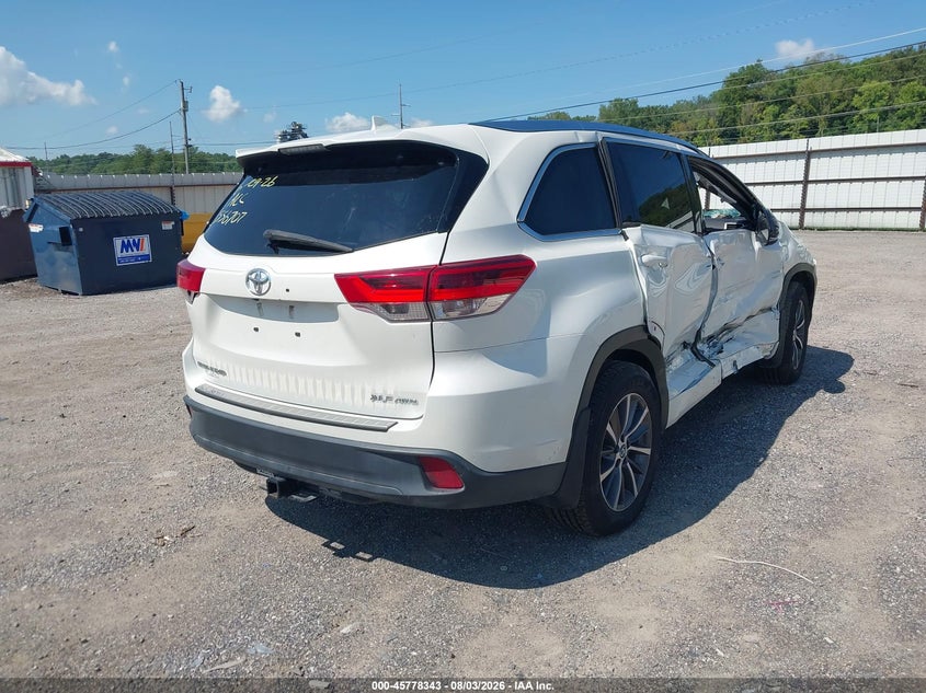 Vin: 5tdjzrfh0js556707, lot: 46277123, toyota highlander xle 20184