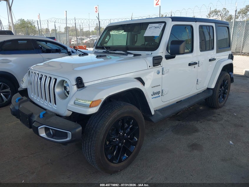 Vin: 1c4jjxp62nw186844, lot: 46277672, jeep wrangler 4xe unlimited sahara 4x4 20222