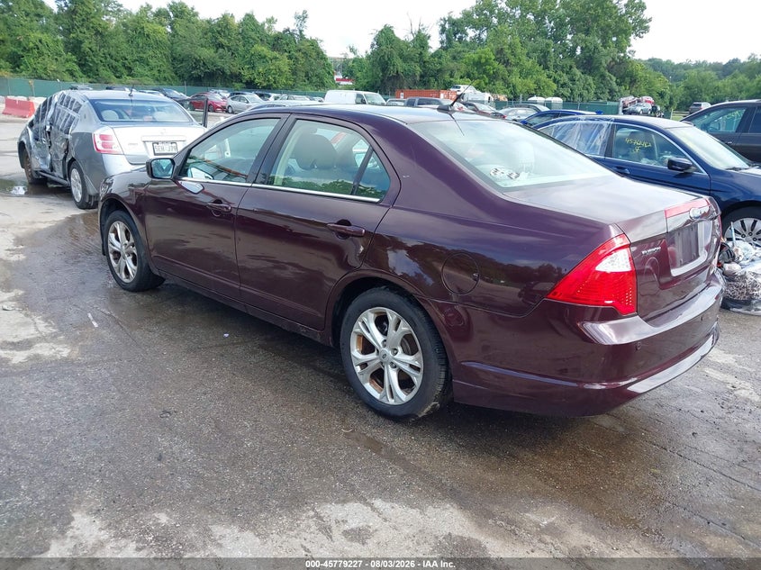 Vin: 3fahp0ha6cr306108, lot: 46278007, ford fusion se 20123
