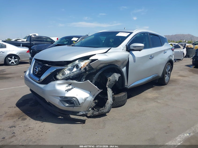 Vin: 5n1az2mg2gn103104, lot: 46278523, nissan murano platinum 20162