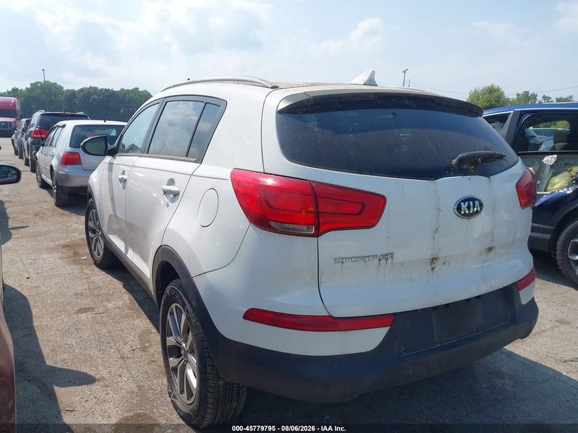 Vin: kndpb3ac7e7548093, lot: 46278575, kia sportage lx 20143