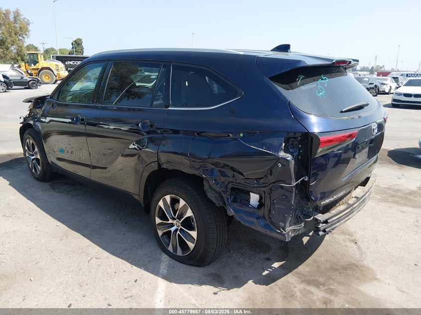 Vin: 5tdgzrbh2ns197351, lot: 46278767, toyota highlander xle 20223