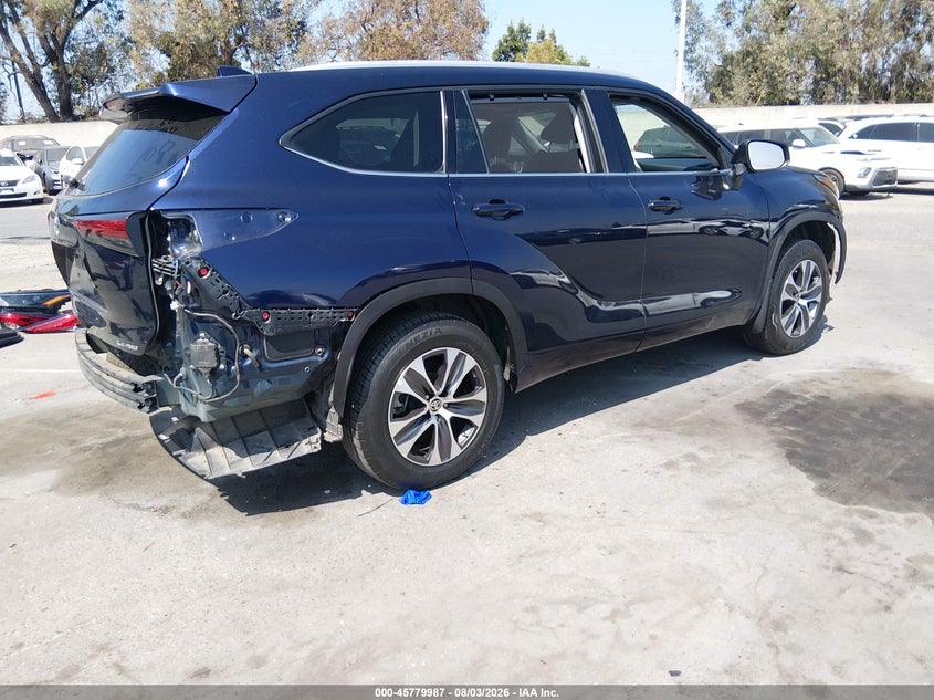 Vin: 5tdgzrbh2ns197351, lot: 46278767, toyota highlander xle 20224