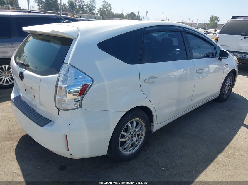 Vin: jtdzn3eu5c3184165, lot: 46278982, toyota prius v three 20124