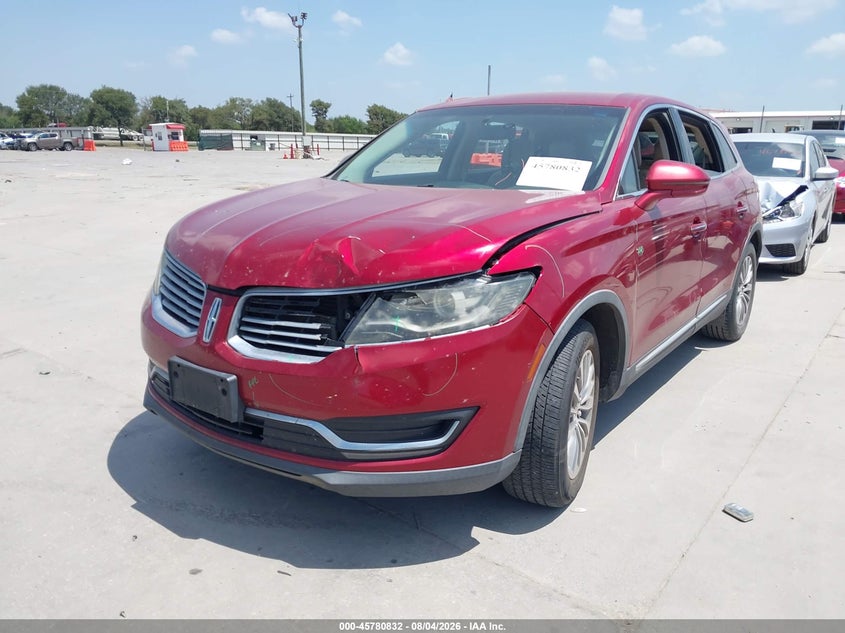 Vin: 2lmtj6kr7gbl24371, lot: 46279614, lincoln mkx select 20162