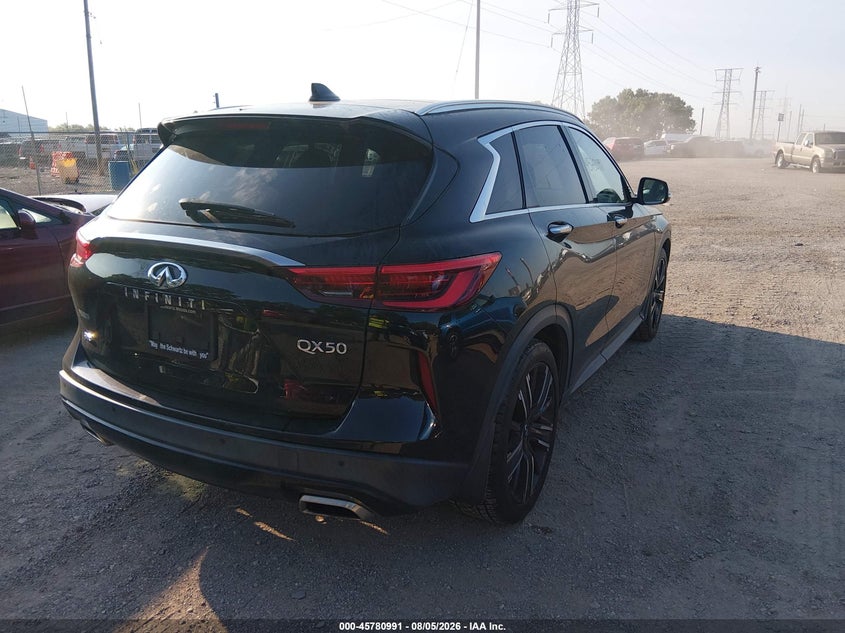 Vin: 3pcaj5bb0mf109580, lot: 46279815, infiniti qx50 luxe awd 20214
