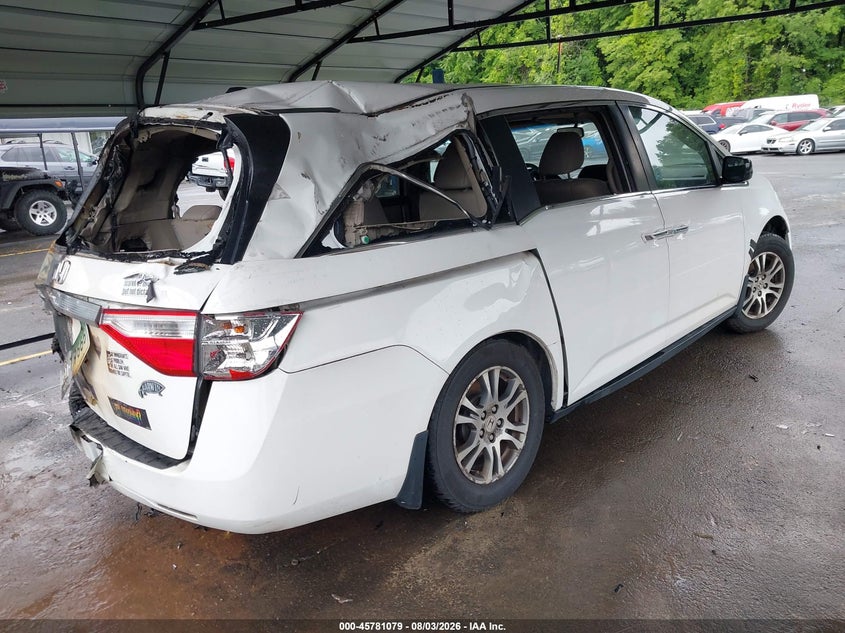 Vin: 5fnrl5h63db037460, lot: 46279903, honda odyssey ex-l 20134