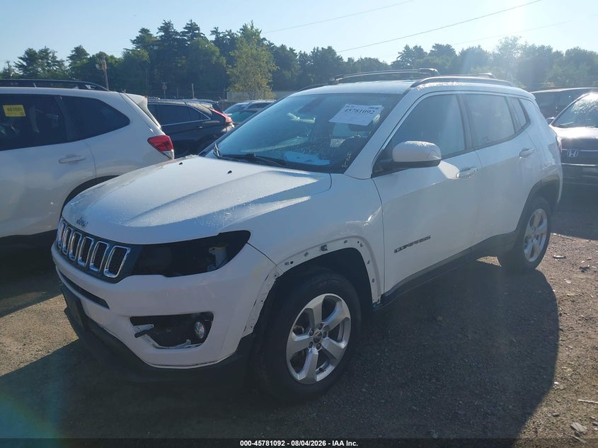 Vin: 3c4njdbb8kt847301, lot: 46279916, jeep compass latitude 4x4 20192