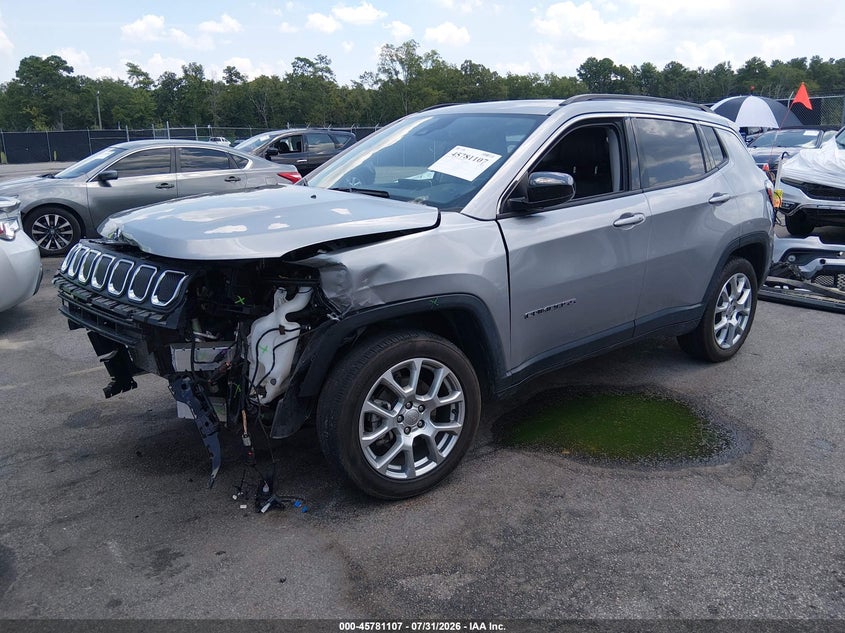 Vin: 3c4njdfbxnt221649, lot: 46279931, jeep compass latitude lux 4x4 20222