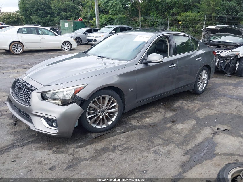 Vin: jn1ev7ar8jm432944, lot: 46280052, infiniti q50 3.0t luxe 20182