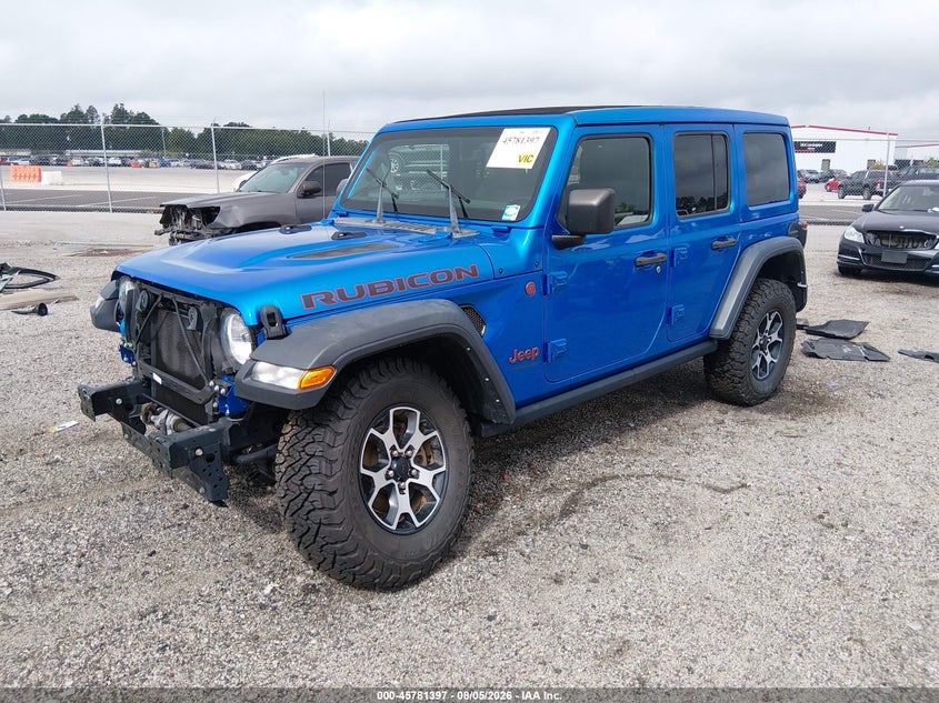 Vin: 1c4hjxfn0mw783495, lot: 46280221, jeep wrangler unlimited rubicon 4x4 20212