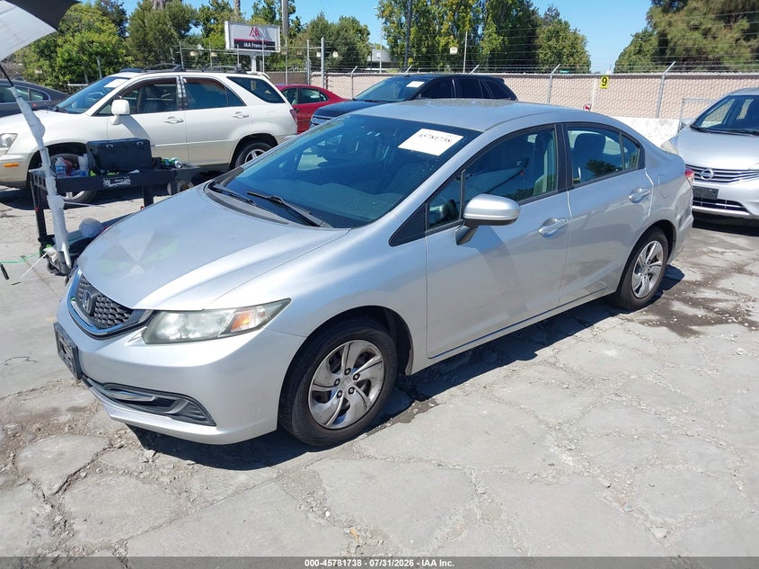 Vin: 19xfb2f50ee202323, lot: 46280561, honda civic lx 20142