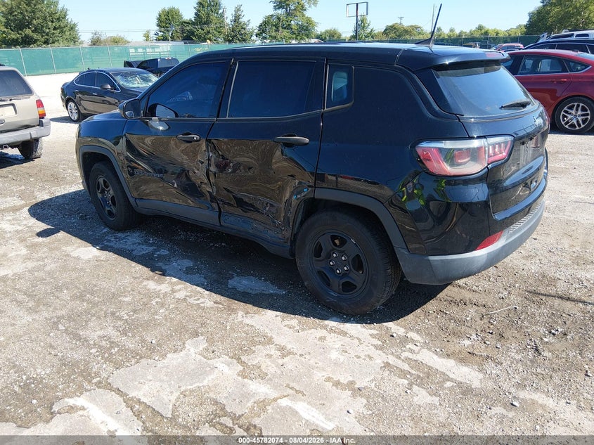 Vin: 3c4njcab9kt636880, lot: 46280898, jeep compass sport fwd 20193