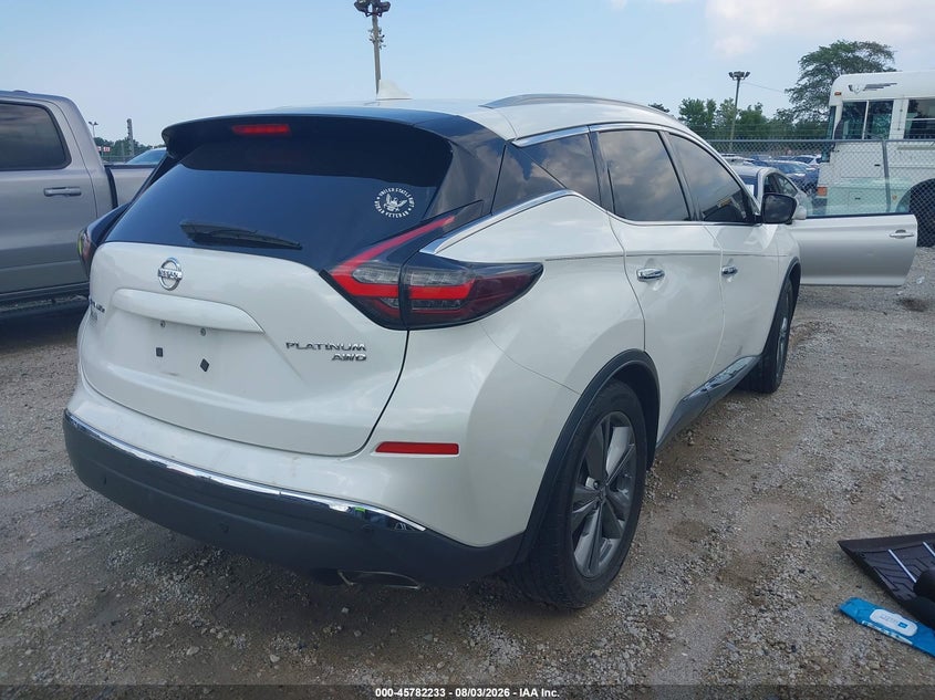 Vin: 5n1az2ms5kn111291, lot: 46281057, nissan murano platinum 20194