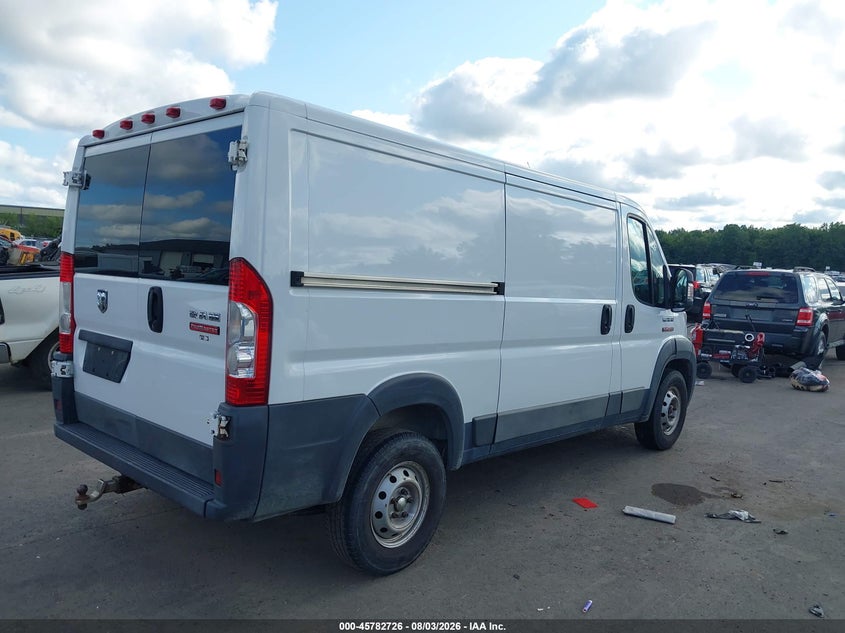 Vin: 3c6trvag6he508513, lot: 46281550, ram promaster 1500 low roof 136 wb 20174