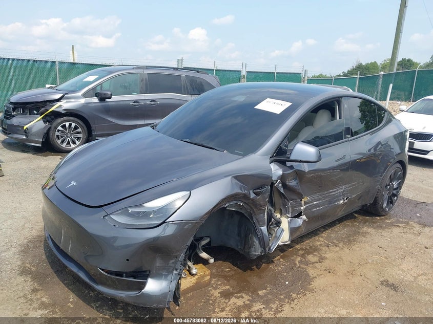 Vin: 5yjygdef0mf197052, lot: 46281906, tesla model y performance dual motor all-wheel drive 20212