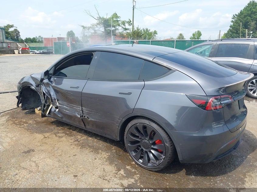 Vin: 5yjygdef0mf197052, lot: 46281906, tesla model y performance dual motor all-wheel drive 20213
