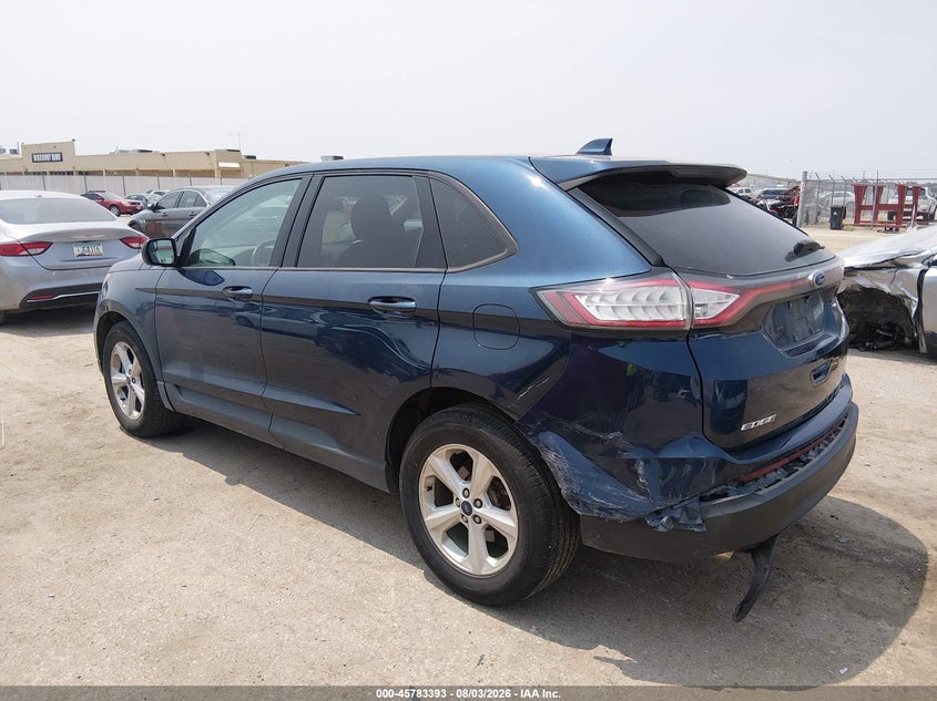 Vin: 2fmpk4g97hbc64309, lot: 46282217, ford edge se 20173