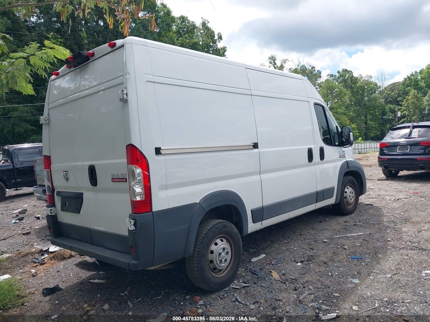 Vin: 3c6trvbg2je110736, lot: 46282219, ram promaster 1500 high roof 136 wb 20184
