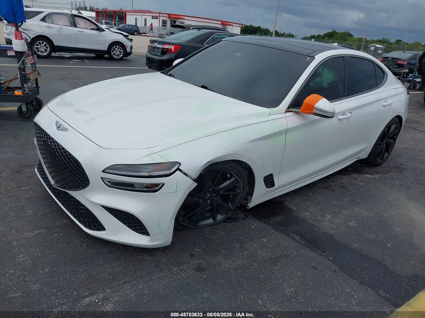 Vin: kmtg34ta3pu104553, lot: 46282457, genesis g70 2.0t rwd 20232