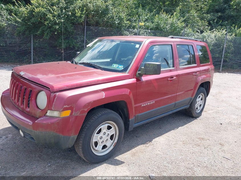 Vin: 1c4njrbb5cd576864, lot: 46282565, jeep patriot sport 20122