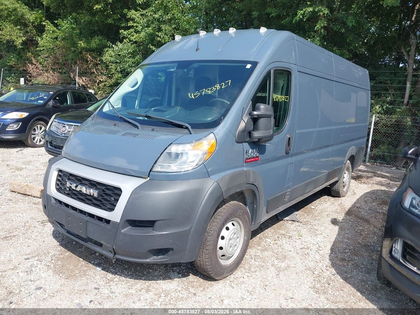 Vin: 3c6urvjg2ke544629, lot: 46282651, ram promaster 3500 cargo van high roof 159 wb ext 20192