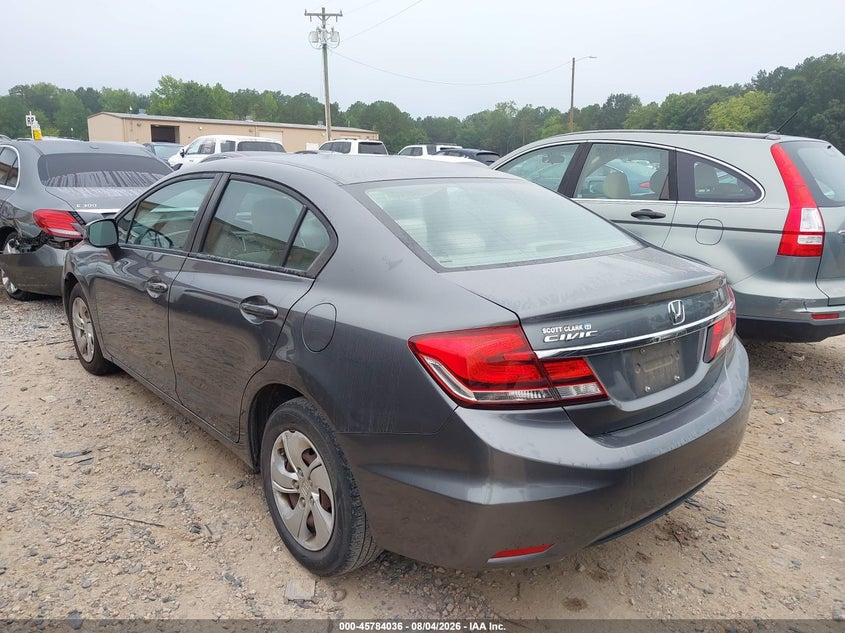 Vin: 19xfb2f5xde001348, lot: 46282860, honda civic lx 20133