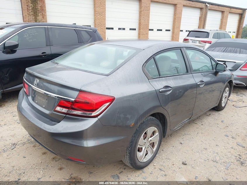 Vin: 19xfb2f5xde001348, lot: 46282860, honda civic lx 20134
