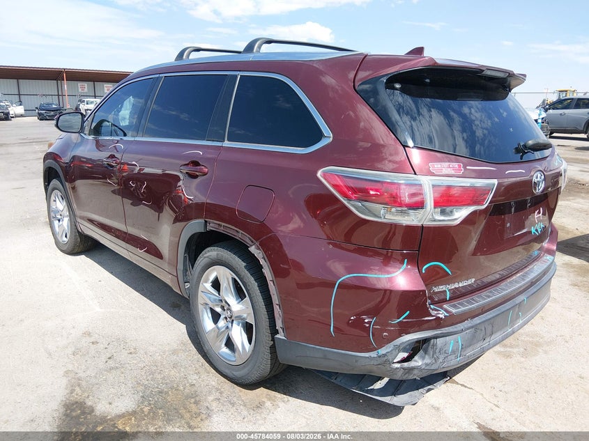 Vin: 5tdykrfh7gs137359, lot: 46282883, toyota highlander limited v6 20163