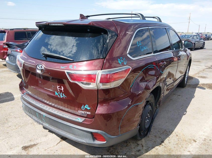 Vin: 5tdykrfh7gs137359, lot: 46282883, toyota highlander limited v6 20164
