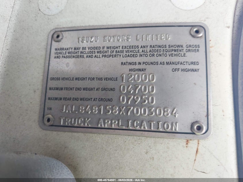 1999 ISUZU NPR auction photo 8