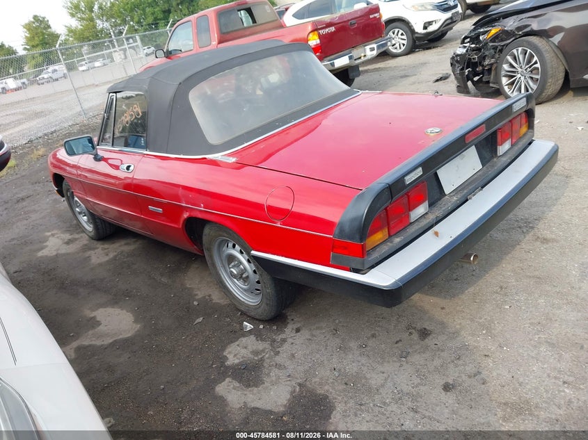 1987 ALFA ROMEO SPIDER CABRIO 2.0L I4 FI DOHC F