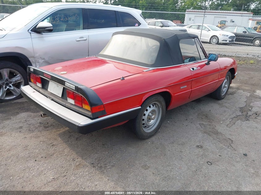 1987 ALFA ROMEO SPIDER CABRIO 2.0L I4 FI DOHC F