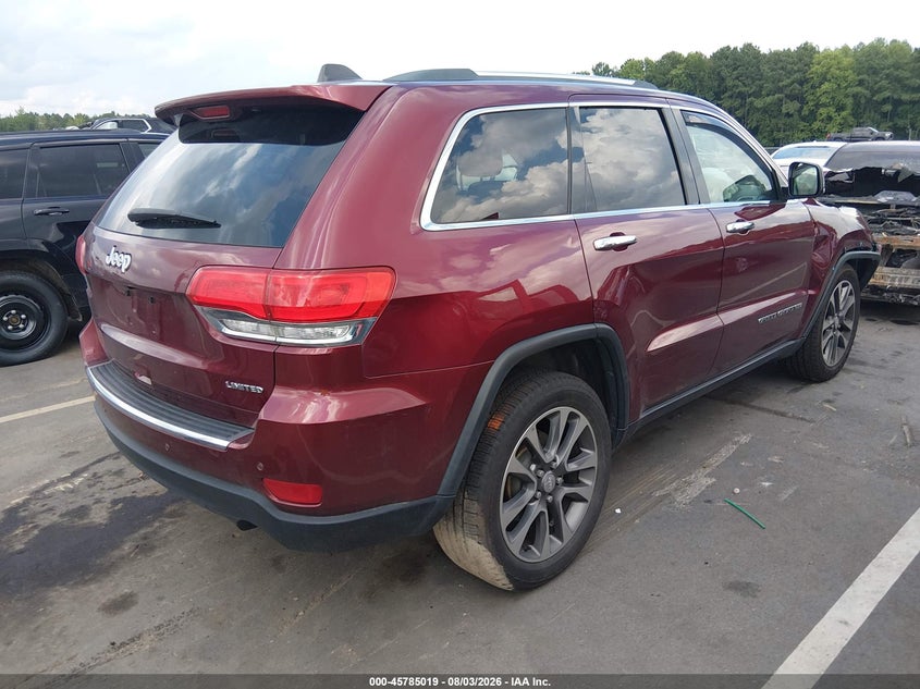 Vin: 1c4rjebg9jc339593, lot: 46283843, jeep grand cherokee limited 4x2 20184