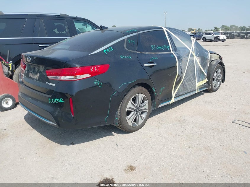 Vin: knagv4ld7h5009344, lot: 46283850, kia optima plug-in hybrid ex 20174