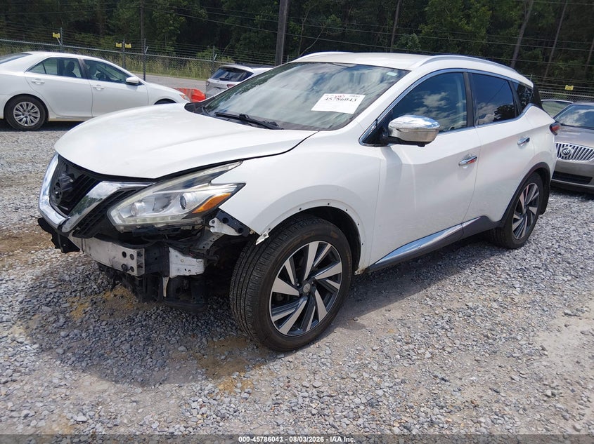 Vin: 5n1az2mh4fn203230, lot: 46284867, nissan murano platinum 20152