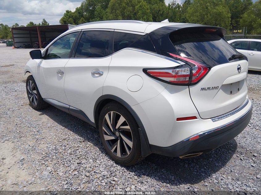 Vin: 5n1az2mh4fn203230, lot: 46284867, nissan murano platinum 20153