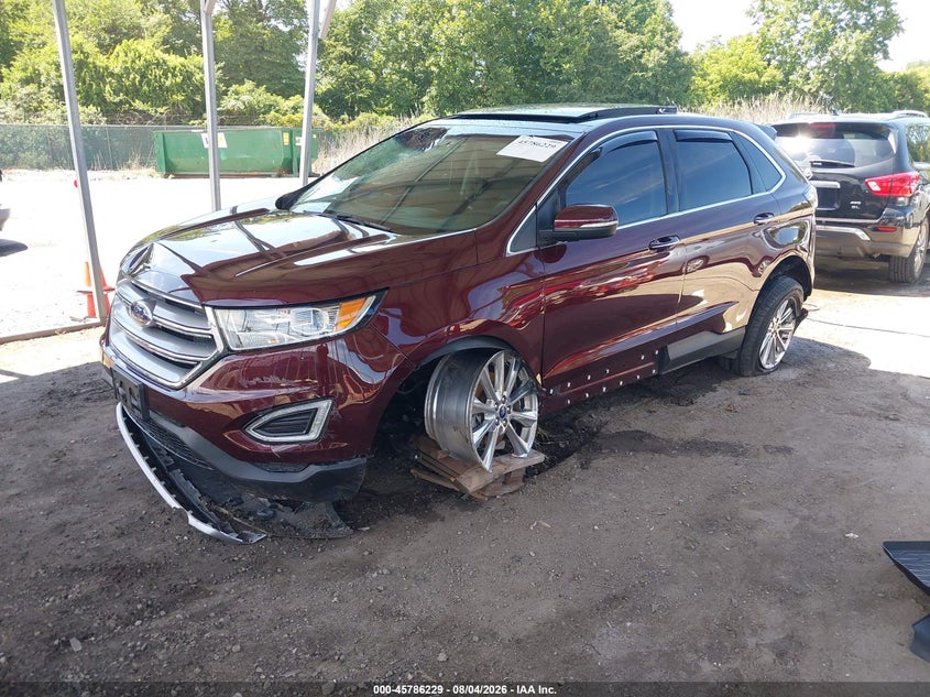 Vin: 2fmpk4k99hbc07889, lot: 46285053, ford edge titanium 20172