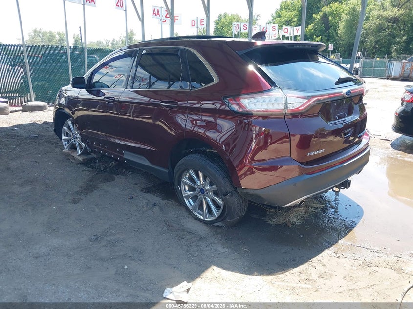 Vin: 2fmpk4k99hbc07889, lot: 46285053, ford edge titanium 20173