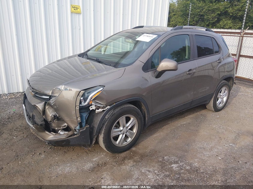 Vin: kl7cjlsm8mb361267, lot: 46285655, chevrolet trax fwd lt 20212