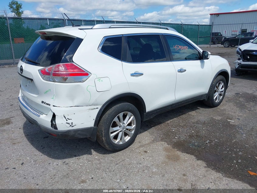Vin: knmat2mv8gp625695, lot: 46285911, nissan rogue sv 20164