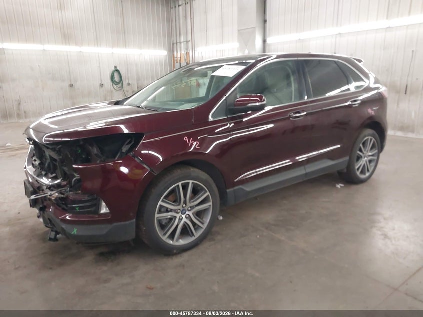 Vin: 2fmpk4k96kbb52602, lot: 46286158, ford edge titanium 20192
