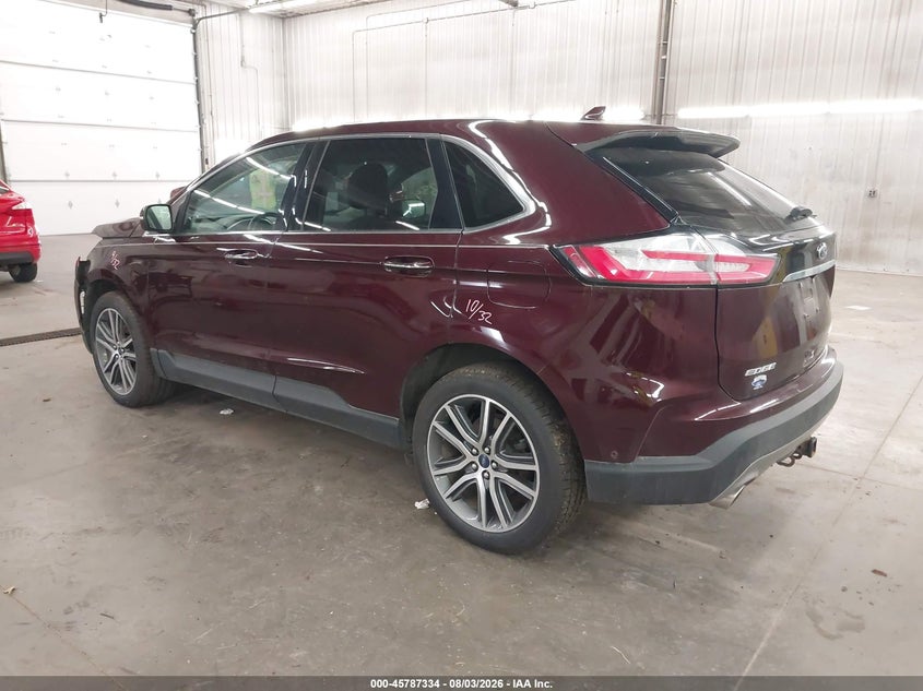 Vin: 2fmpk4k96kbb52602, lot: 46286158, ford edge titanium 20193