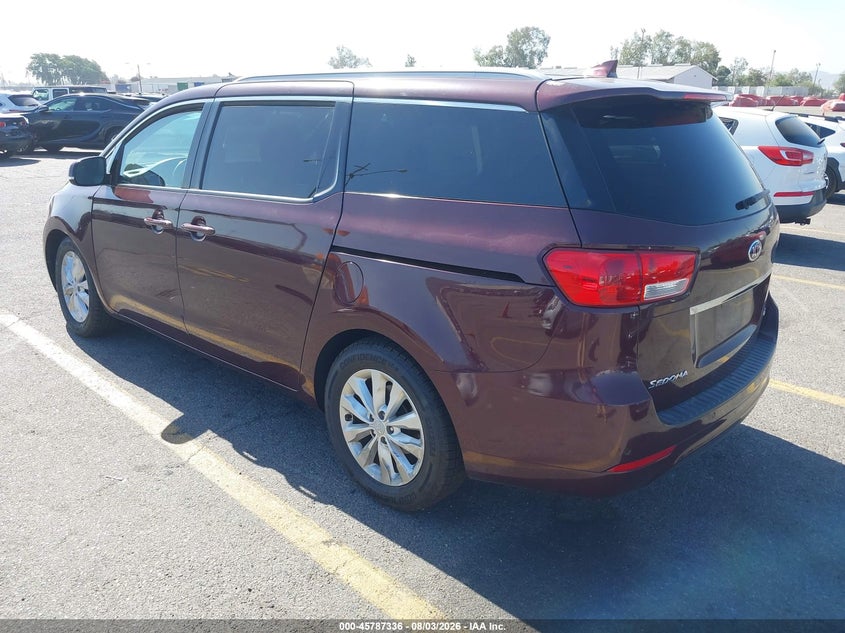 Vin: kndmc5c1xj6399282, lot: 46286160, kia sedona ex 20183