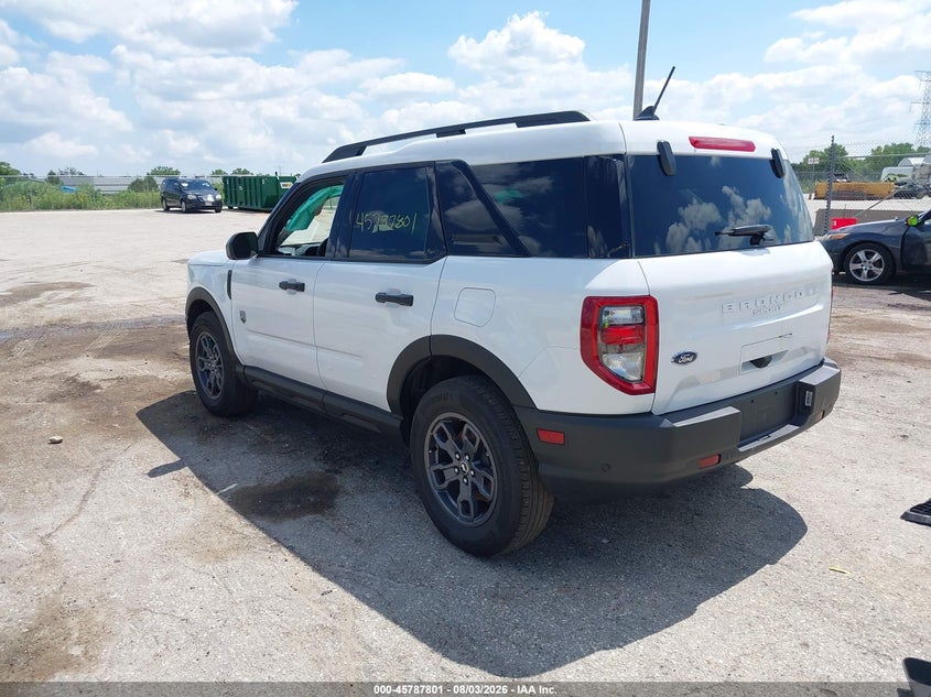 Vin: 3fmcr9b68rrf72077, lot: 46286625, ford bronco sport big bend 20243