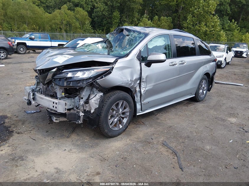 Vin: 5tdyrkec3ms040602, lot: 46287002, toyota sienna xle 20212